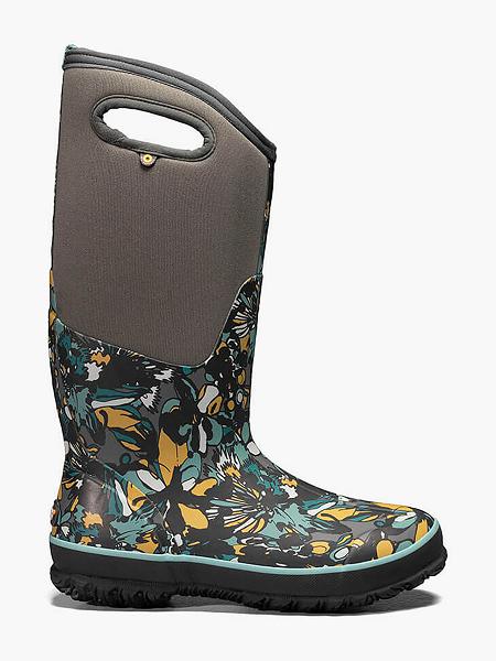 BOGS Boots Deutschland - Classic Tall Wildflower Winterstiefel Damen DunkelGrau Multi DE90346